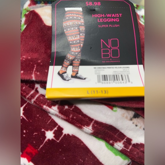 No Boundaries Christmas Velour Leggings - Picture 2 of 5